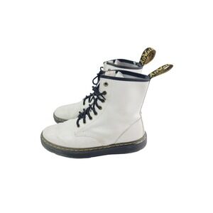 Dr. Martens Brand Boots, Women, Size 8, White/Black Color.